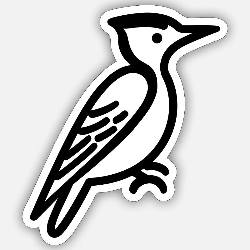pivert - Sticker taille S (10 x 10 cm) - blanc mat