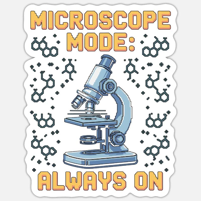 Lab Technician Microscope Mode Always Clinical Lab - Sticker Größe S (10 x 10 cm) - Mattweiß