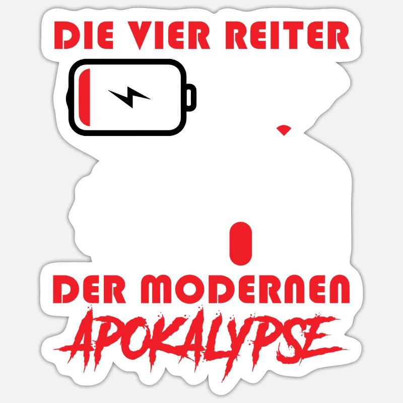 Computer DIE VIER REITER DER MODERNEN APOKALYPSE - Sticker Größe S (10 x 10 cm) - Mattweiß