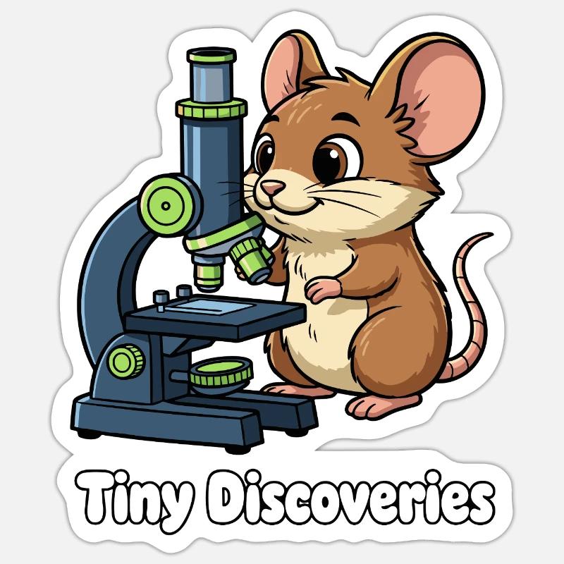 Small Discoveries Mouse Microscope - Sticker size S (10 x 10 cm) - white matte