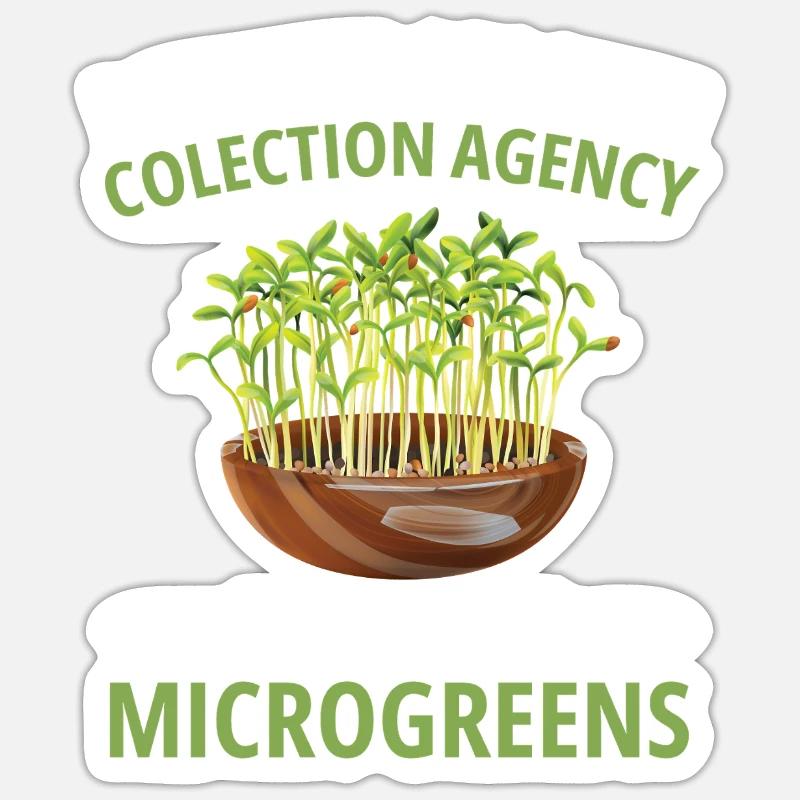 Microgreen Gartenset Sprout Farmer Microgreens - Sticker Größe S (10 x 10 cm) - Mattweiß