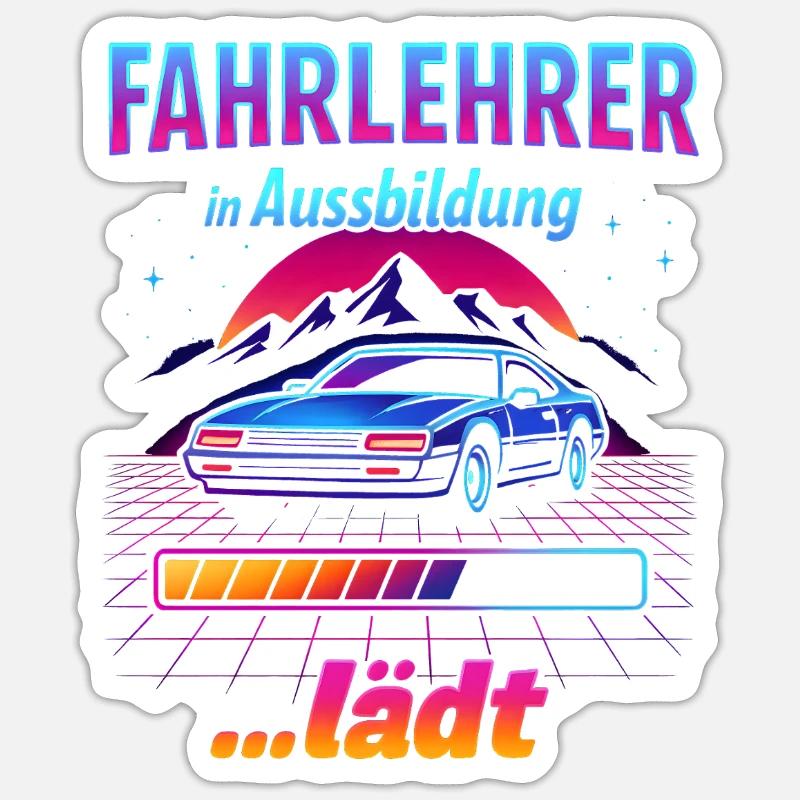 Driving instructor in training Neon Sticker size S (10 x 10 cm)