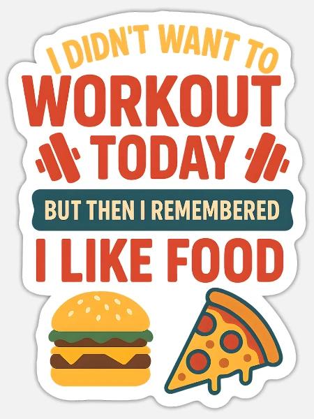 Ich mag Essen lustiges Fitnessstudio-Zitat - Sticker Größe S (10 x 10 cm) - Mattweiß