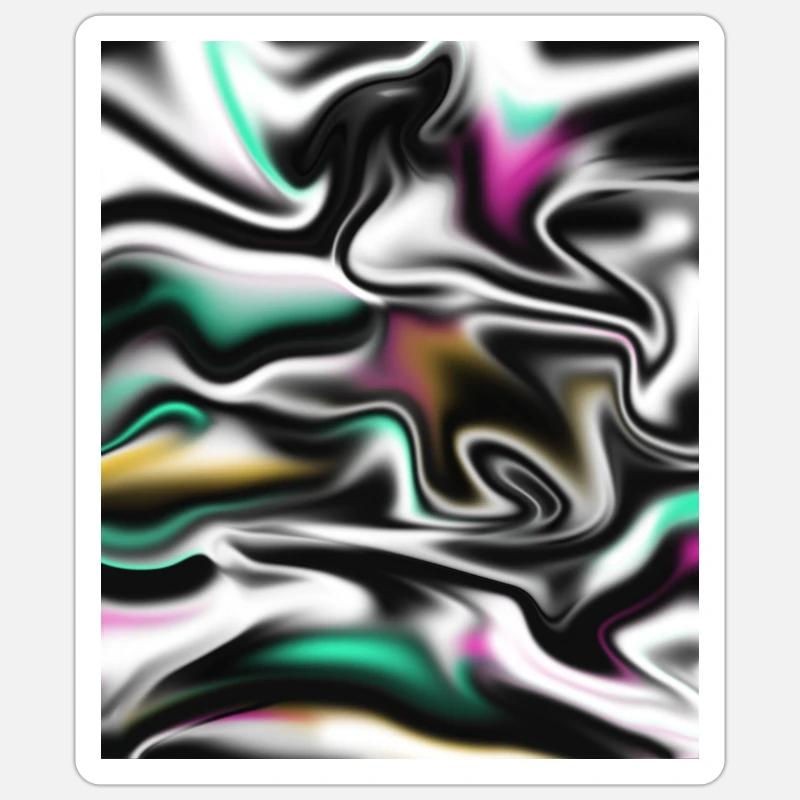 Holographic Flow - mystical abstract - Sticker size S (10 x 10 cm) - white matte