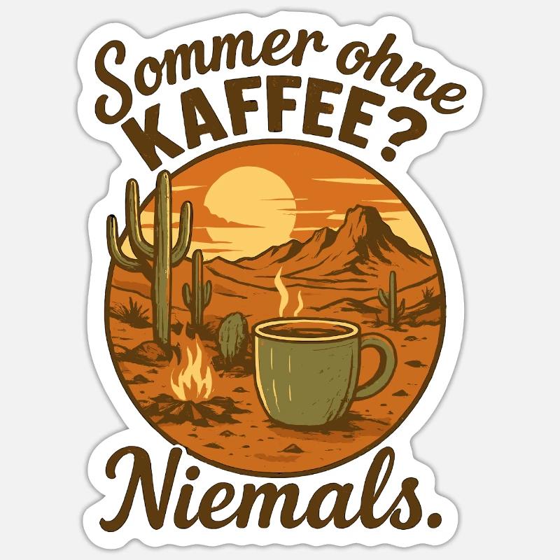 Summer Without Coffee Never Sticker size S (10 x 10 cm)