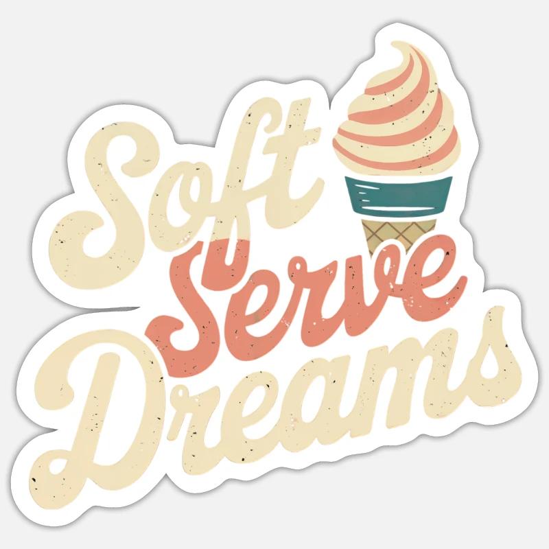 Retro Eiscreme - Sticker size S (10 x 10 cm) - white matte