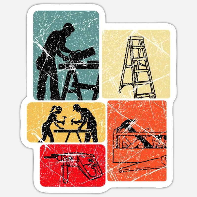 Atelier Collage Construction d’Artisanat - Sticker taille S (10 x 10 cm) - blanc mat