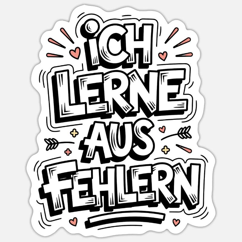 I learn from mistakes saying - Sticker size S (10 x 10 cm) - white matte