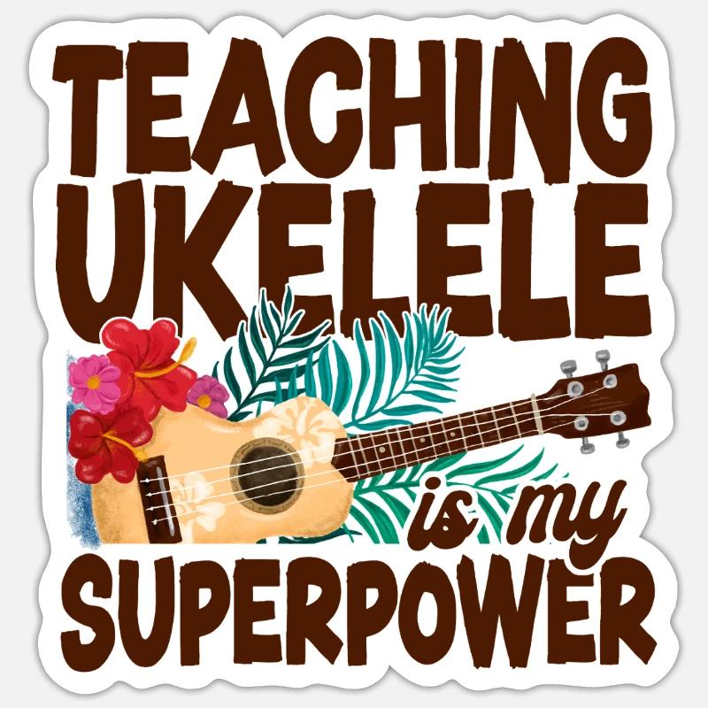 Hawaiian Ukulele Uke Teaching Sticker size S (10 x 10 cm)