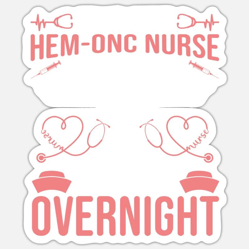 Hem/Onc Krankenschwester Ehemann Hämatologie Krankenschwester - Sticker Größe S (10 x 10 cm) - Mattweiß