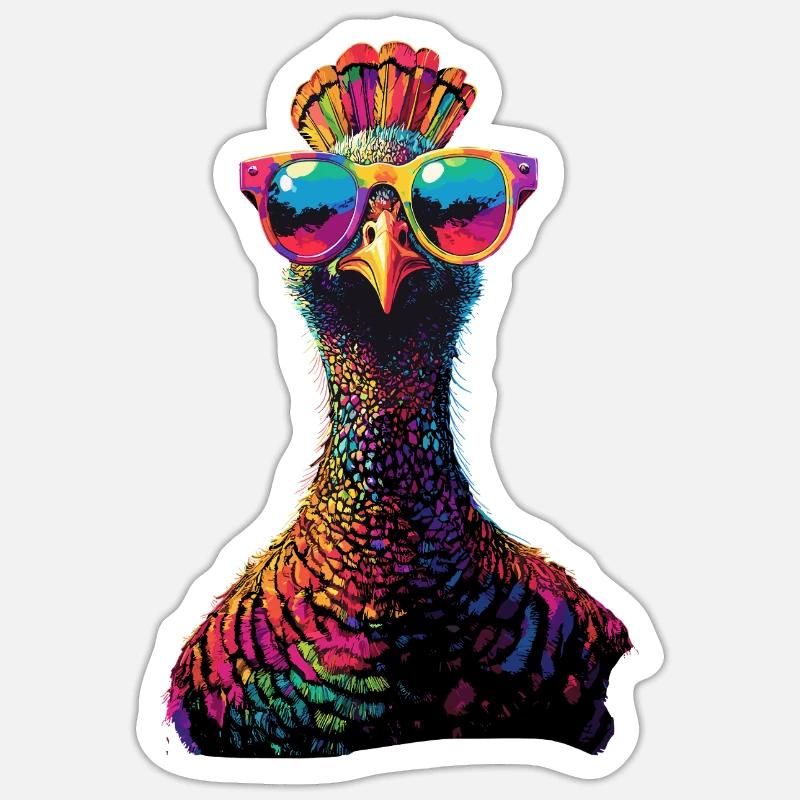 Dinde Poules Oiseaux Dinde Sticker taille S (10 x 10 cm)