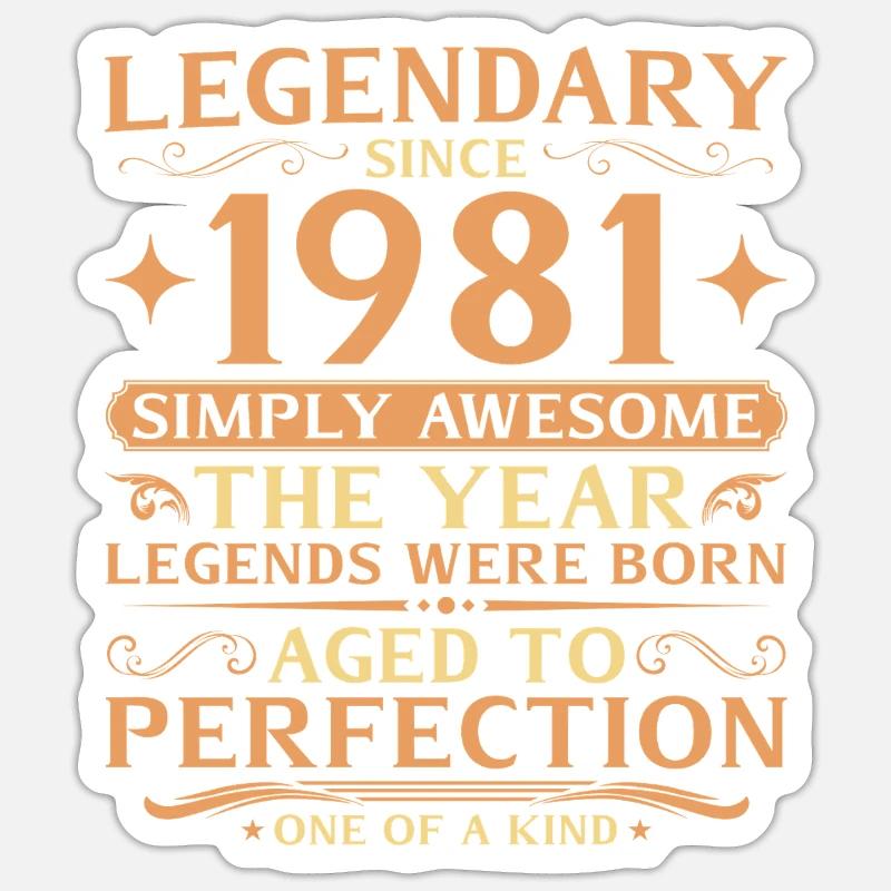 45e anniversaire de Legends 1981 - Sticker taille S (10 x 10 cm) - blanc mat