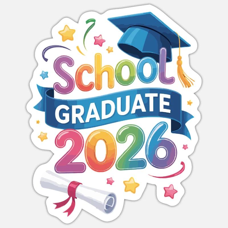 Schulabsolvent 2026 Zitat - Sticker Größe S (10 x 10 cm) - Mattweiß