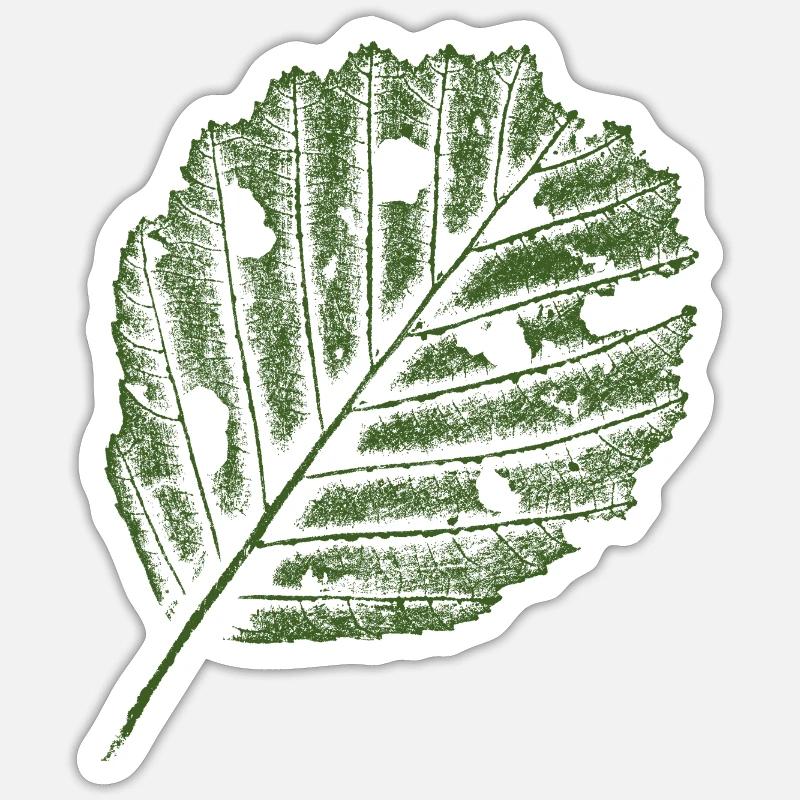 Leaf Print - Alder - Sticker size S (10 x 10 cm) - white matte