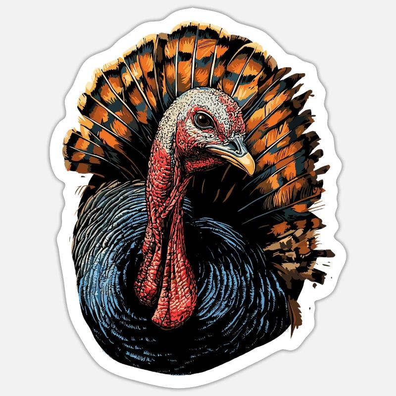 Dinde Poules Oiseaux Dinde Sticker taille S (10 x 10 cm)