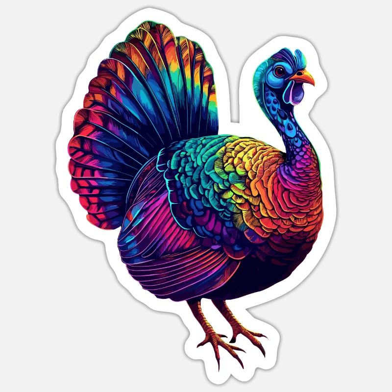 Dinde Poules Oiseaux Dinde Sticker taille S (10 x 10 cm)