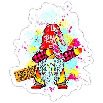 GNOME CRÉATIF Dab Graffiti Artiste XMas - Sticker taille S (10 x 10 cm) - blanc mat - Devant