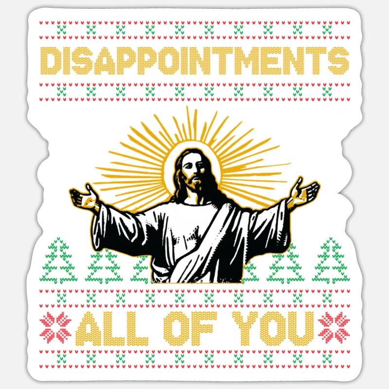 Déceptions à tous, Jésus de Noël Sticker taille S (10 x 10 cm)