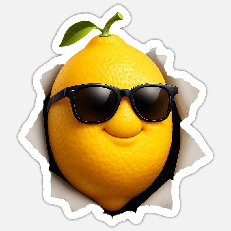 lemon - Sticker size S (10 x 10 cm) - white matte