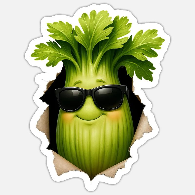 celery - Sticker size S (10 x 10 cm) - white matte