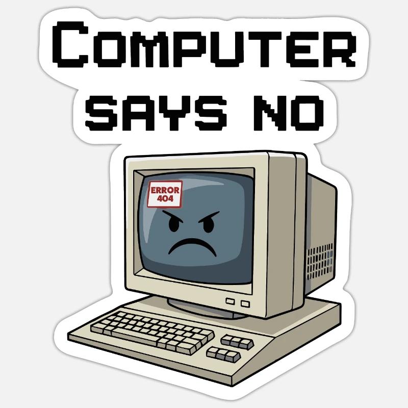 Retro Computer 404 Fehler - Sticker Größe S (10 x 10 cm) - Mattweiß