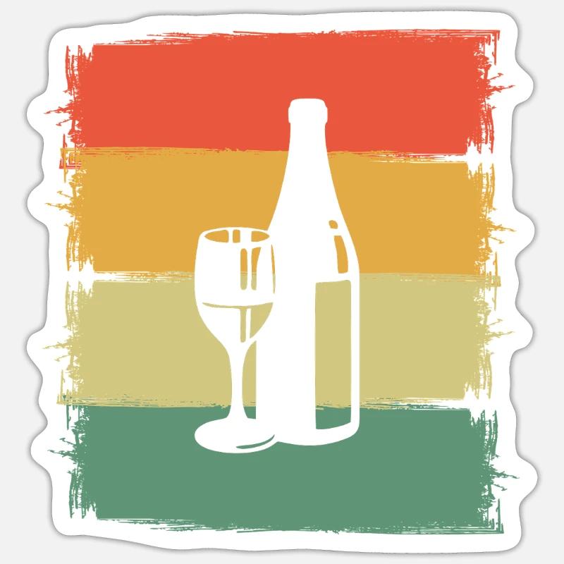 Wein - Sticker Größe S (10 x 10 cm) - Mattweiß