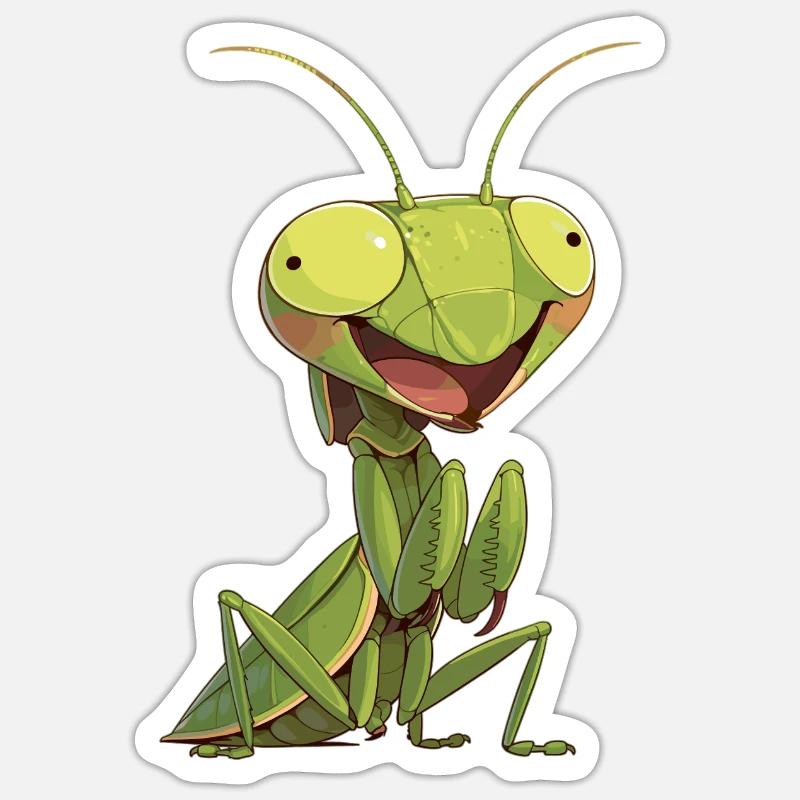 Praying mantises Praying mantis - Sticker size S (10 x 10 cm) - white matte