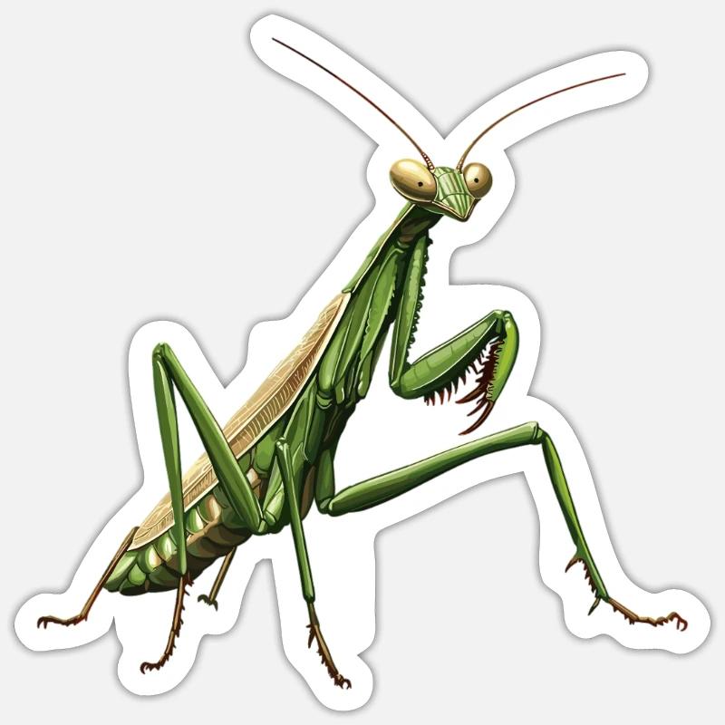 Praying mantises Praying mantis - Sticker size S (10 x 10 cm) - white matte
