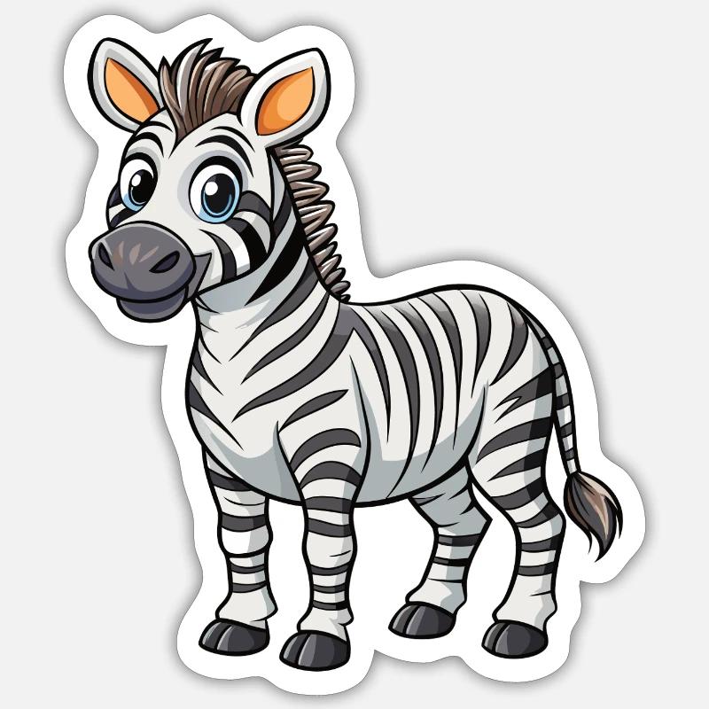zebra - Sticker size S (10 x 10 cm) - white matte