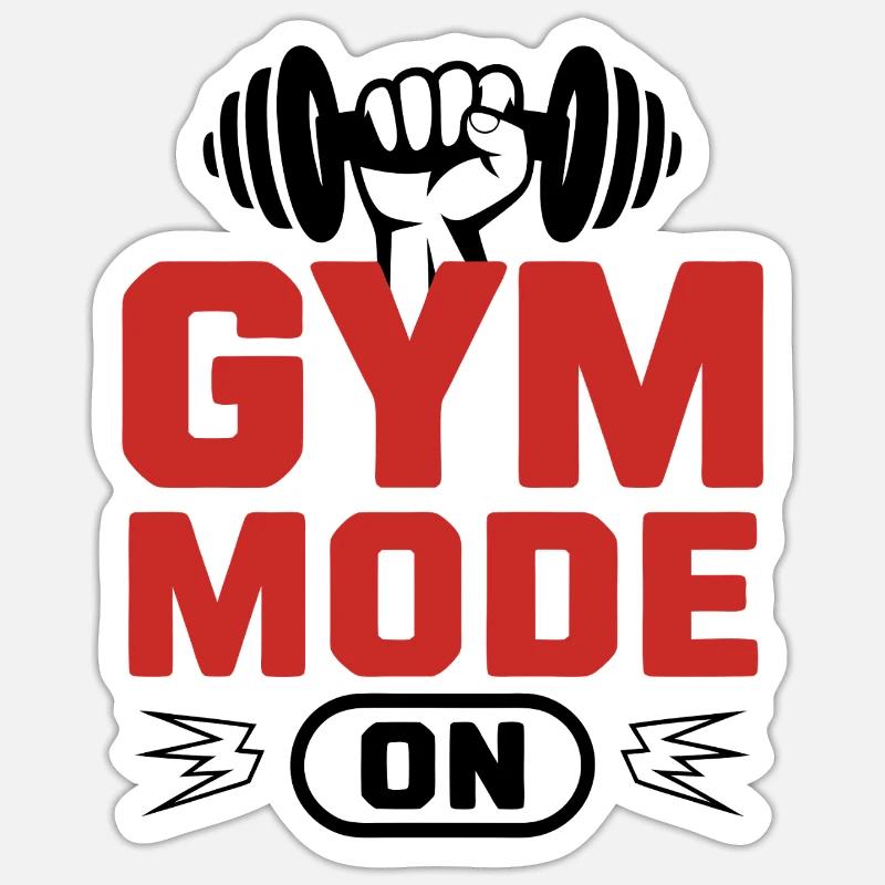 Gym Mode On - Sticker size S (10 x 10 cm) - white matte