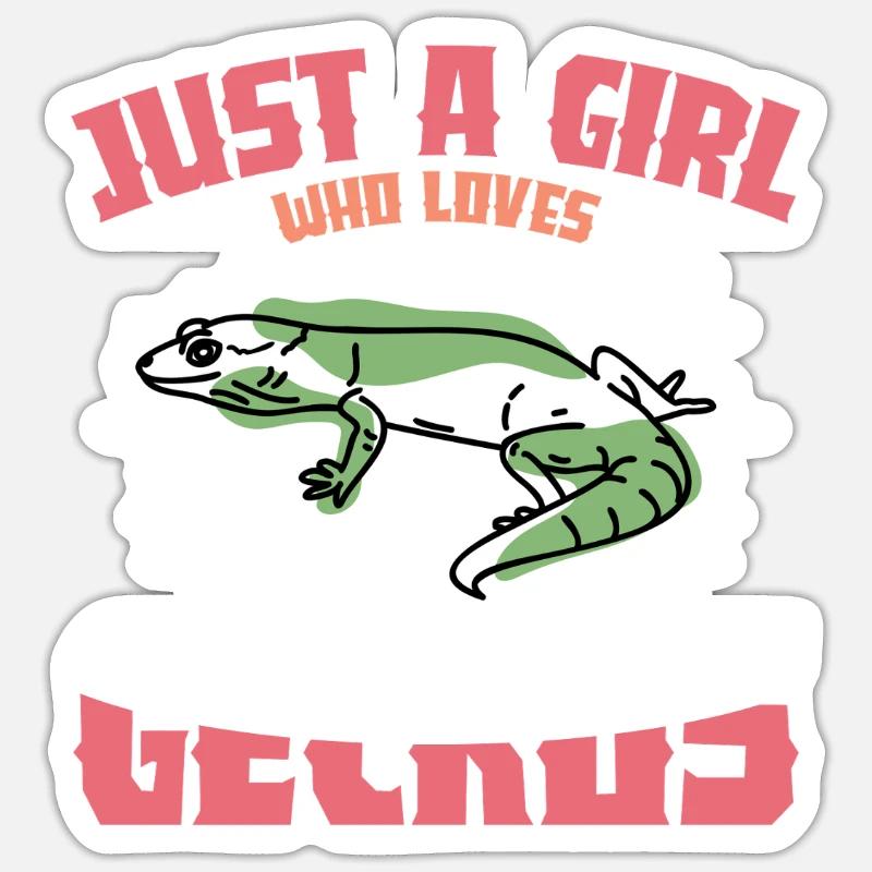 Gecko Vibes: Nur ein Mädchen - Sticker Größe S (10 x 10 cm) - Mattweiß