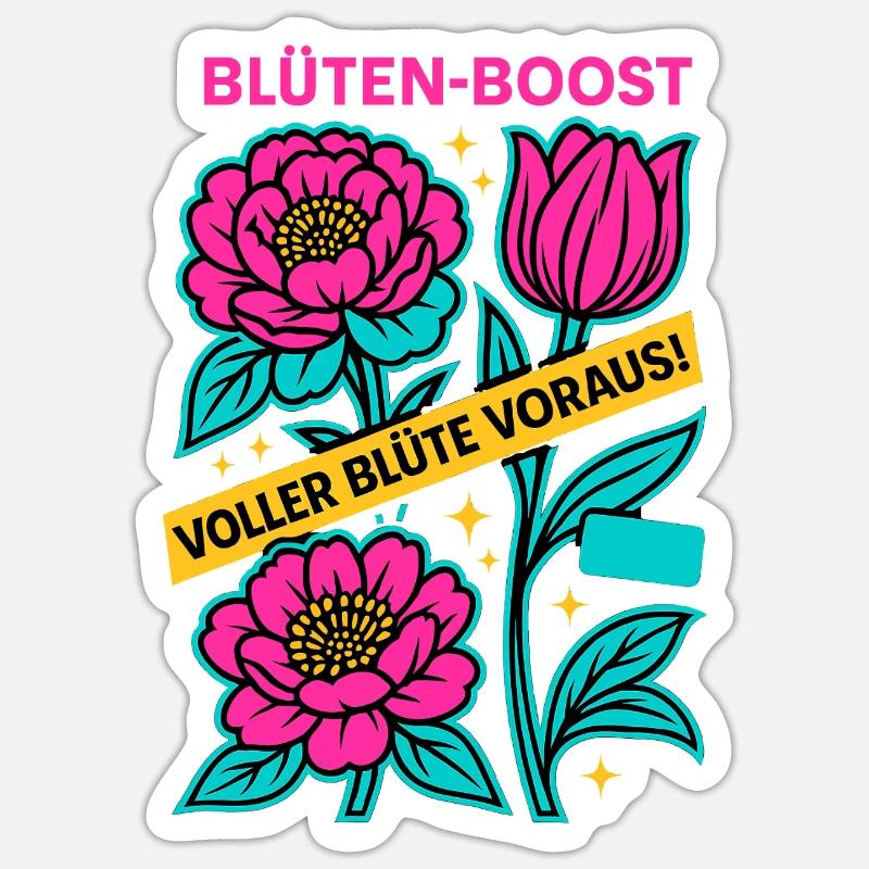 Blossom Boost, Spring Power, Blossom Ahead - Sticker size S (10 x 10 cm) - white matte
