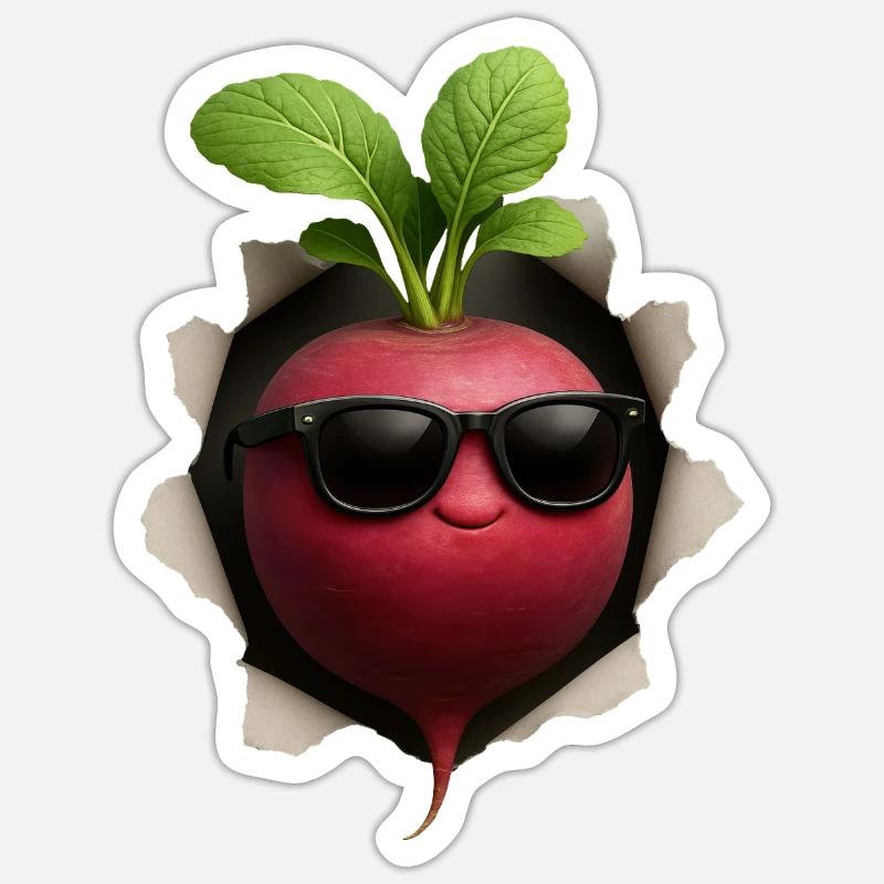 Radieschen - Sticker Größe S (10 x 10 cm) - Mattweiß