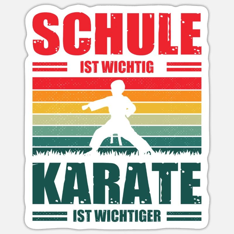 Kinder Karate Training Geschenke - Sticker Größe S (10 x 10 cm) - Mattweiß