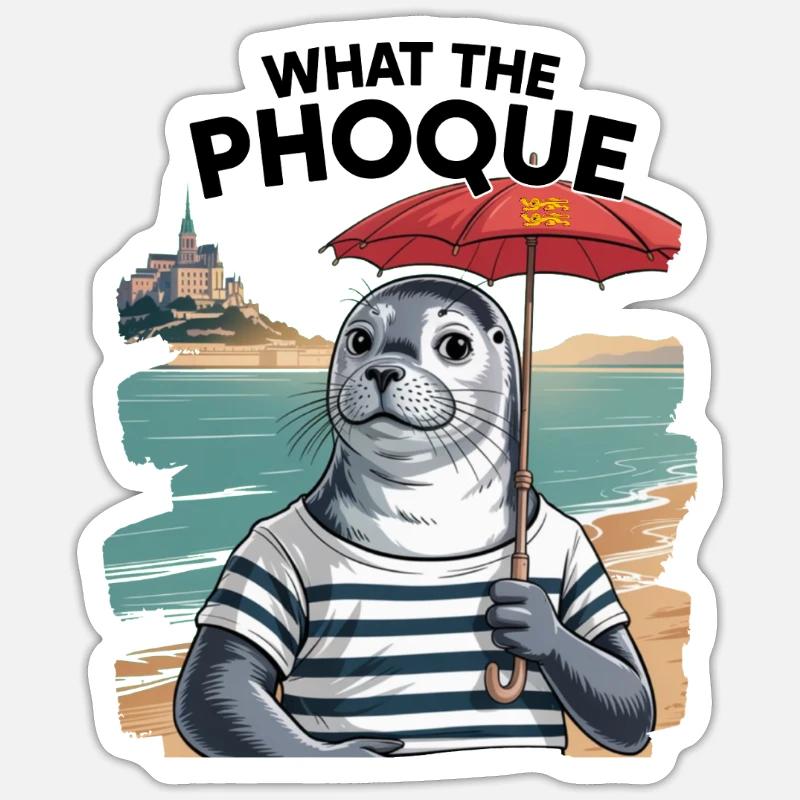 Normandy Seal Pride Humor-Geschenk - Sticker Größe S (10 x 10 cm) - Mattweiß