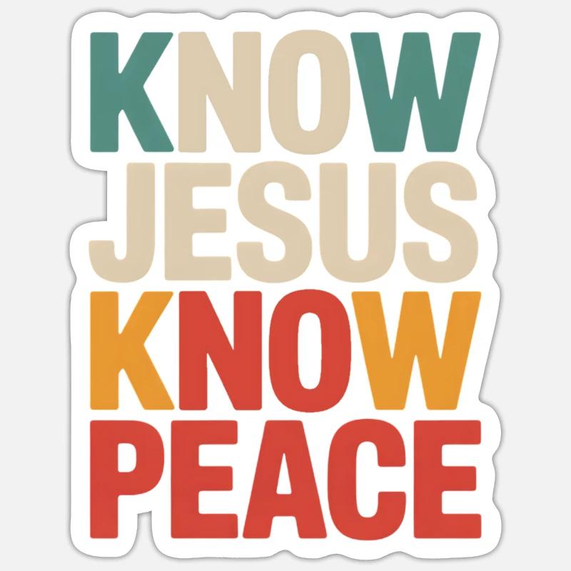 Know Jesus Know Peace - Sticker Größe S (10 x 10 cm) - Mattweiß