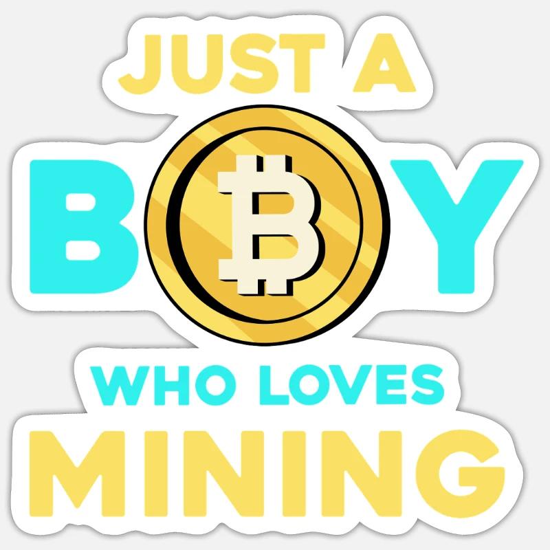 Crypto Mining Boy – Bitcoin Passion - Sticker size S (10 x 10 cm) - white matte