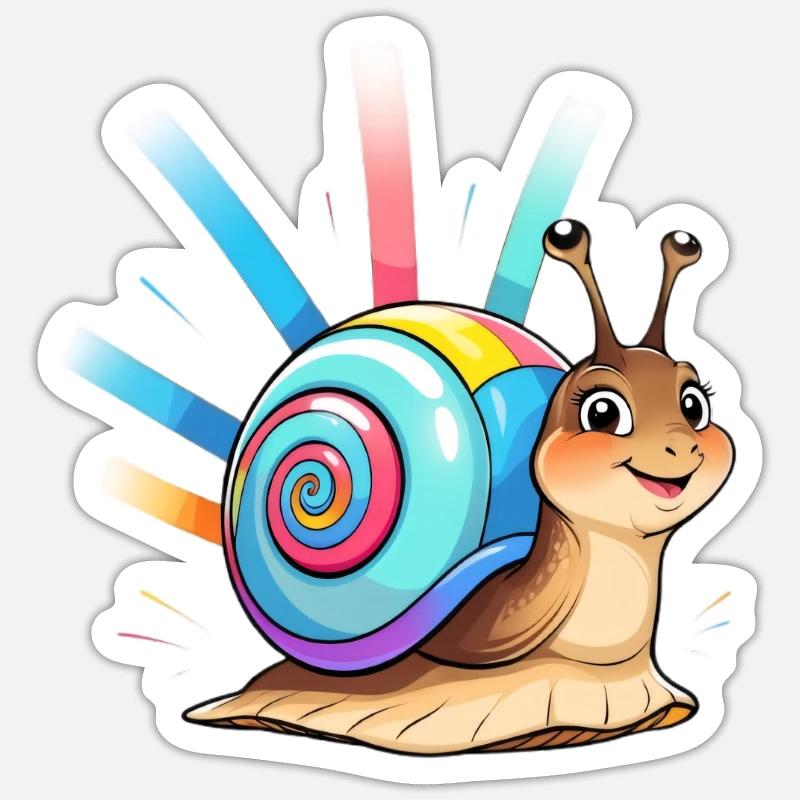 Rainbow Snail Color Explosion Sticker size S (10 x 10 cm)