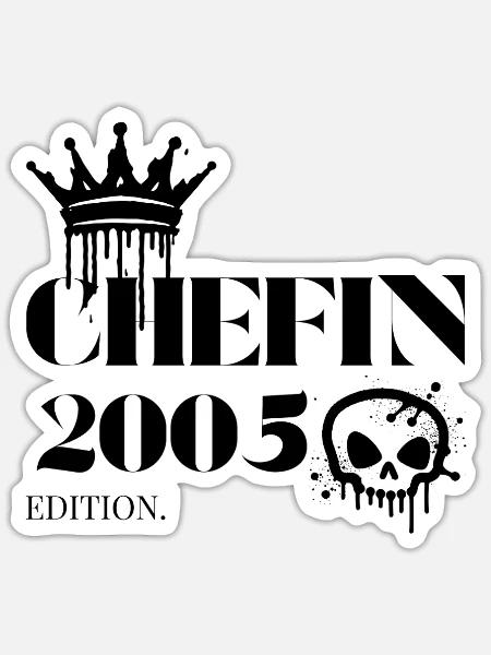 Chefin Edition 2005 Powerfrau 20 Jahre - Sticker Größe S (10 x 10 cm) - Mattweiß