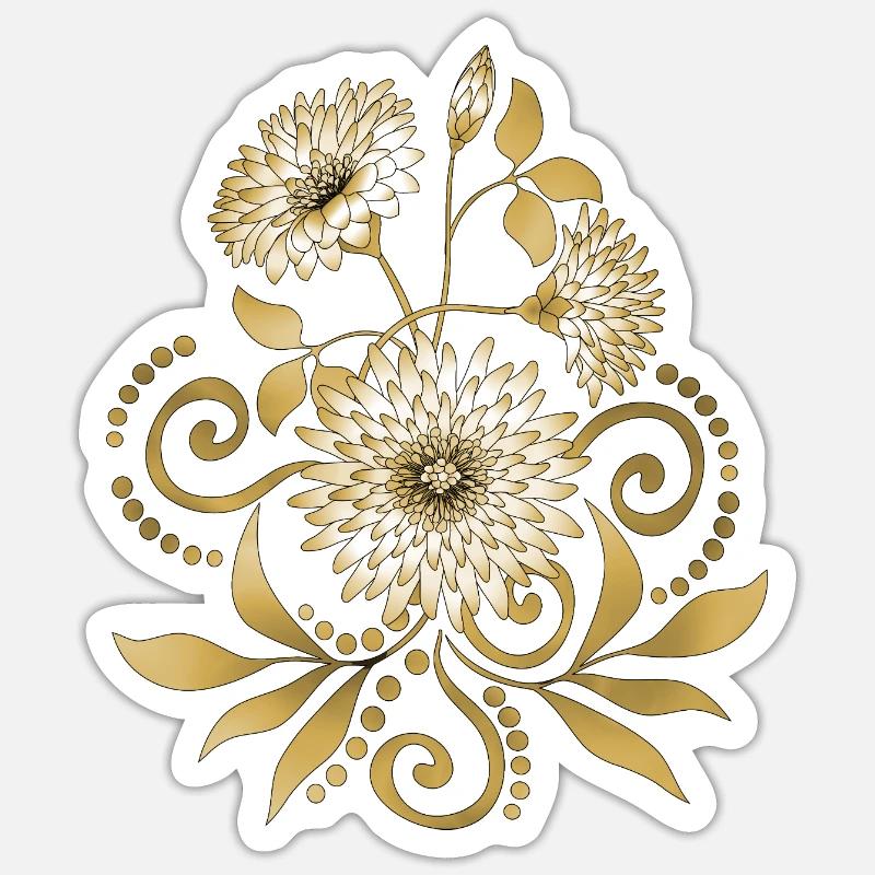 Blumen - Sticker Größe S (10 x 10 cm) - Mattweiß