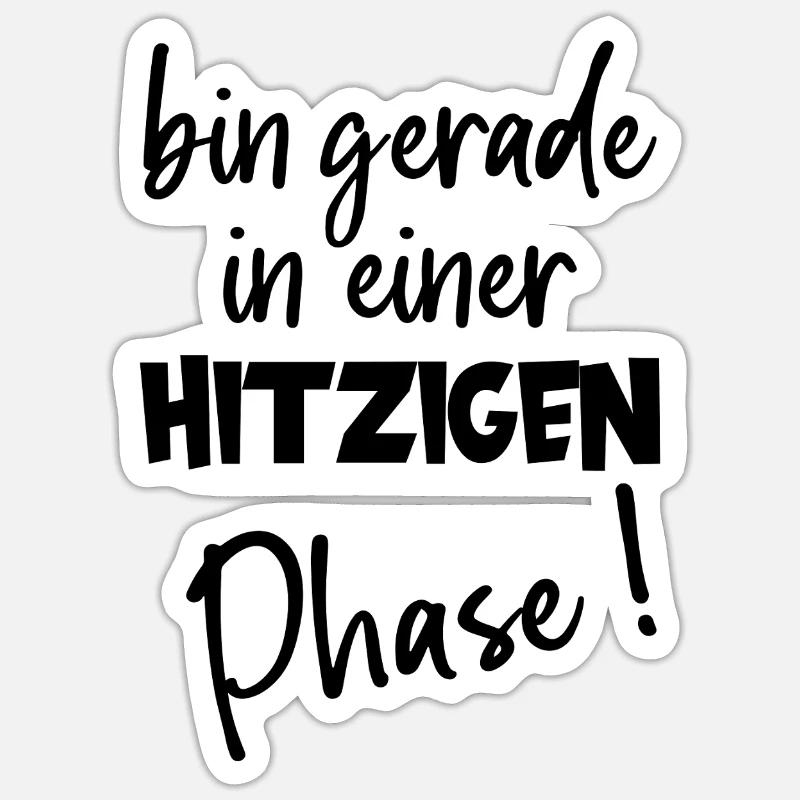 Bouffées de chaleur de phase chaude Humour sur la ménopause - Sticker taille S (10 x 10 cm) - blanc mat