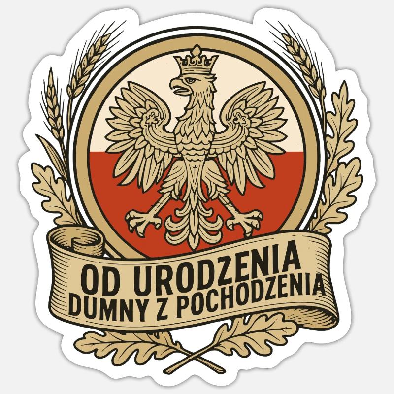 Born Proud Polish Eagle Emblem Sticker Größe S (10 x 10 cm)