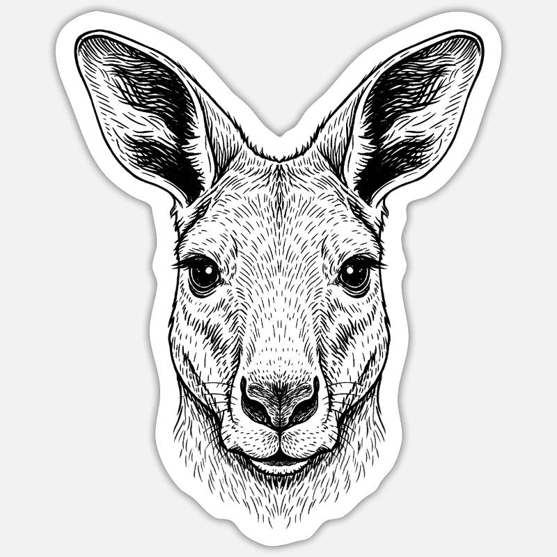 Kangaroo - Sticker size S (10 x 10 cm) - white matte