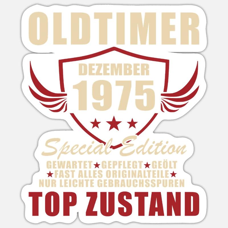 Logo Oldtimer 1975 Édition spéciale - Sticker taille S (10 x 10 cm) - blanc mat