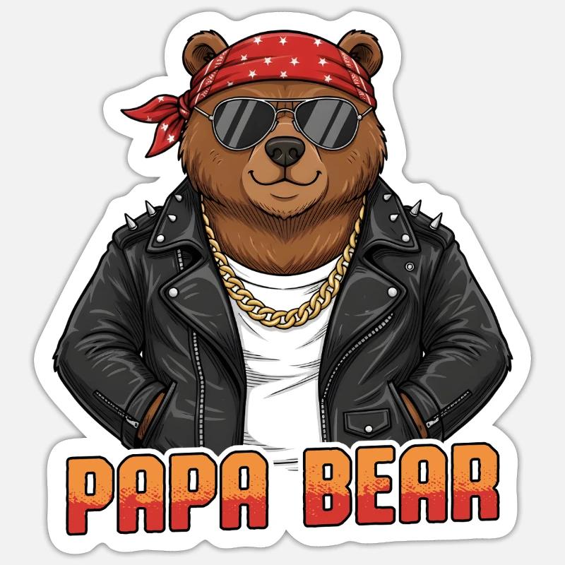 Papa Bear - Sticker size S (10 x 10 cm) - white matte