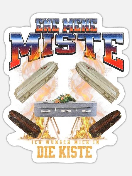 Ene Mene Miste Ich Wünsch Mich In Kiste Bootleg - Sticker Größe S (10 x 10 cm) - Mattweiß