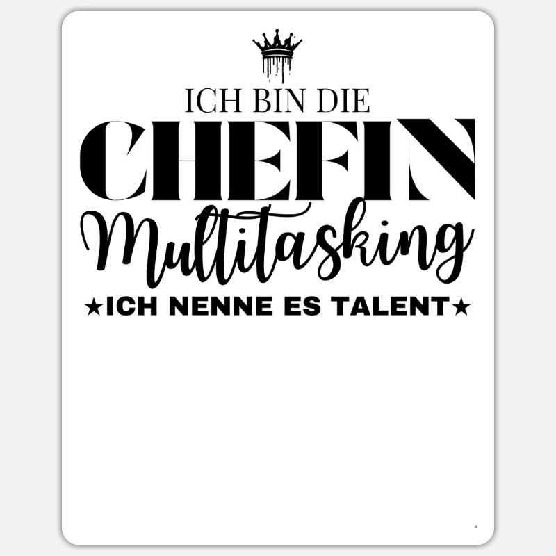 Multitasking Chefin Spruch - Sticker Größe S (10 x 10 cm) - Mattweiß