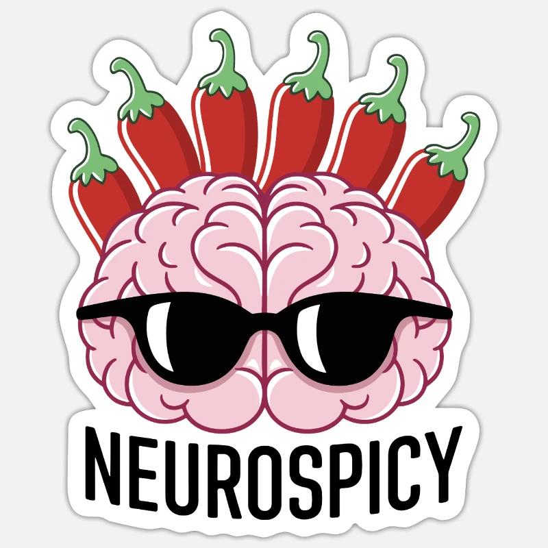 Pepper Brain with sunglasses - Sticker size S (10 x 10 cm) - white matte