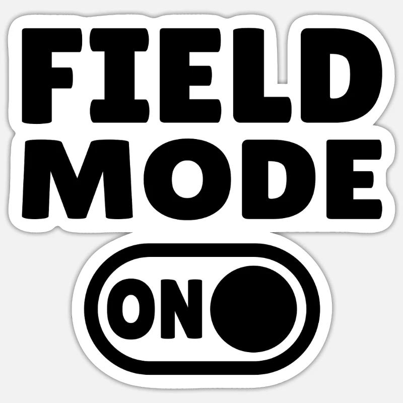 Field Mode ON – Leichtathletik - Sticker Größe S (10 x 10 cm) - Mattweiß