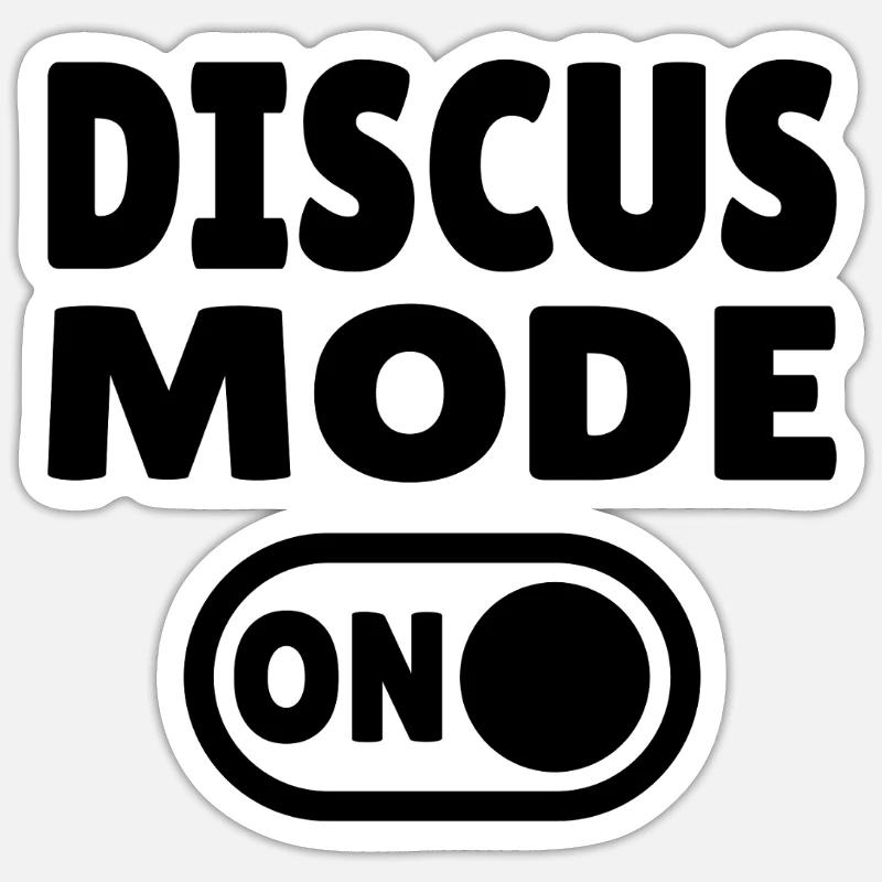 Discus Mode ON - Diskuswerfer - Sticker Größe S (10 x 10 cm) - Mattweiß